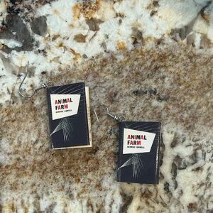 “Animal Farm” Mini Book Dangle Earrings